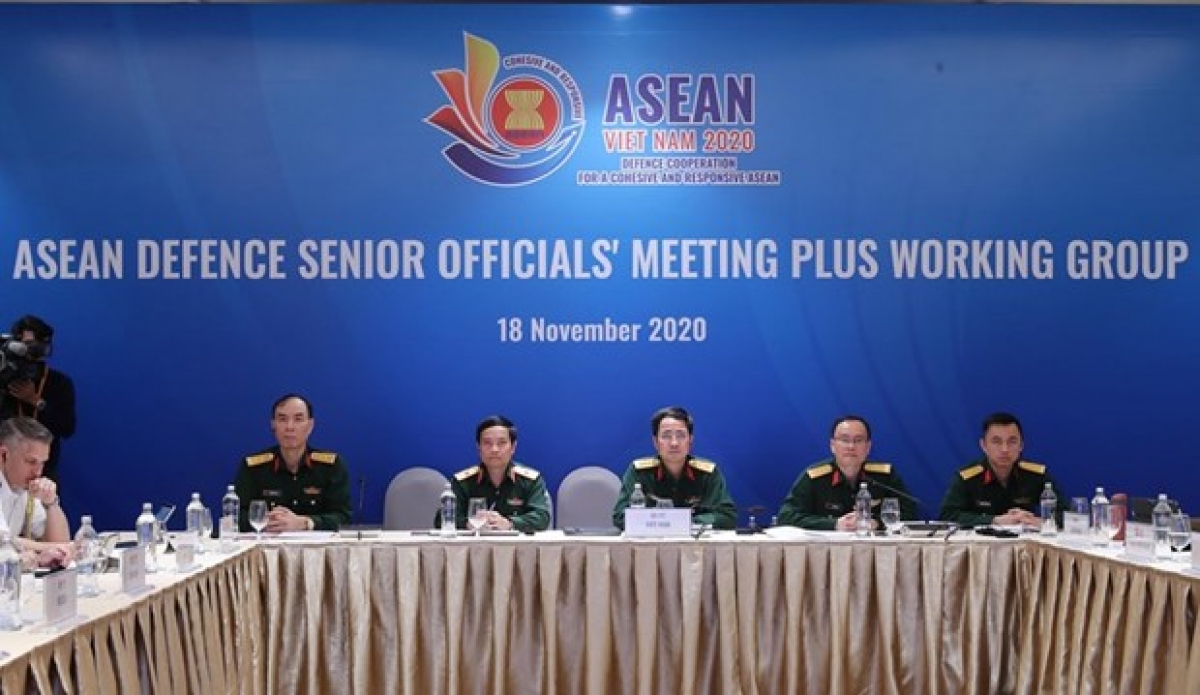 A video conference of  the ASEAN Defence Senior Officials’ Meeting Plus Working Group (ADSOM + WG) 
