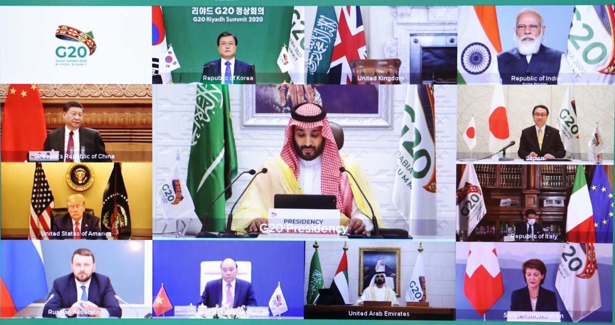 This year's summit is virtually held by Saudi Arabia due to the COVID-19 pandemic.