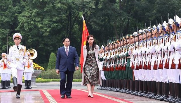 Welcome ceremony held for New Zealand Prime Minister hinh anh 1
