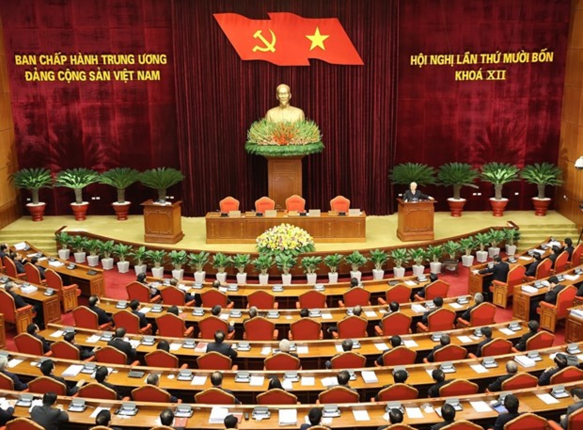 The closing sitting of the 12th-tenure Party Central Committee's 14th session on December 18 (Photo: VNA)