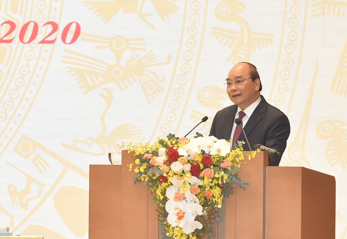 Prime Minister Nguyen Xuan Phuc speaks at the conference (Photo: VGP)