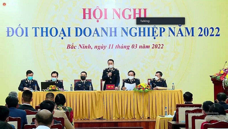 Leaders of Bac Ninh Customs Department coordinated the problem solving part at the conference. Photo: Q.H
