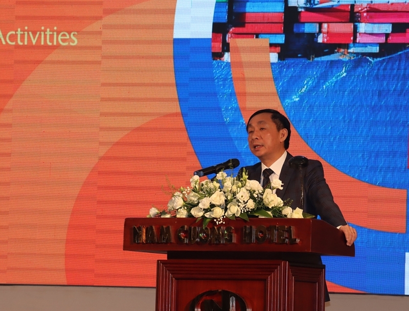 Deputy Director General of Vispetnam Customs, Hoang Viet Cuong made a speech at the Conference. Photo: T.Bình 