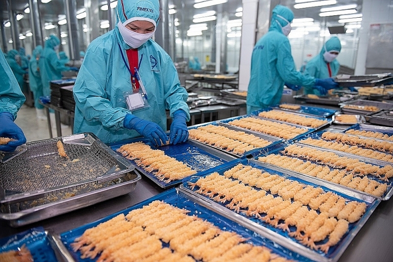 Processing shrimp for export at Sao Ta Company - a member of PAN Group