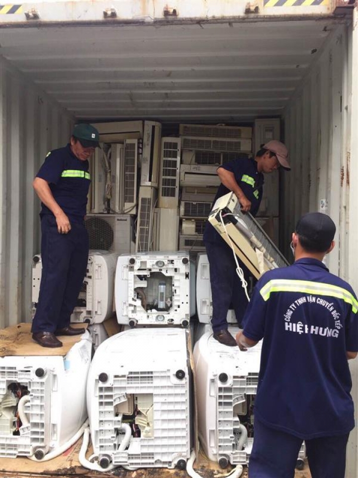 seize smuggled shipment of over 300 sets of used air conditioner at cai lai port