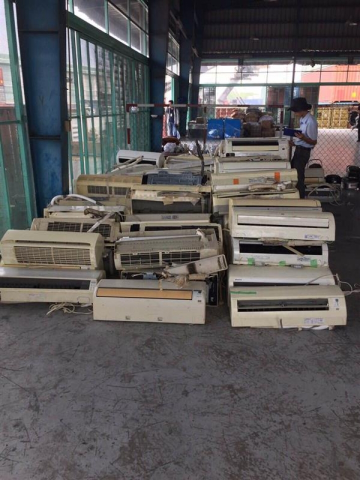 seize smuggled shipment of over 300 sets of used air conditioner at cai lai port