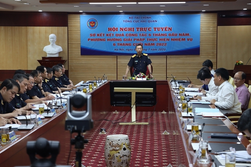 View of the conference at the headquarter of General Department of Vietnam Customs. Photo: T.Bình.