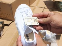 Seized fake Converse shoes in transit shipment again