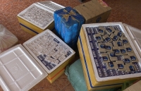 5,000 packs of smuggled cigarettes concealed in styrofoam box