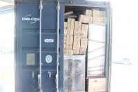 Close-up of infringing goods in imported container from France